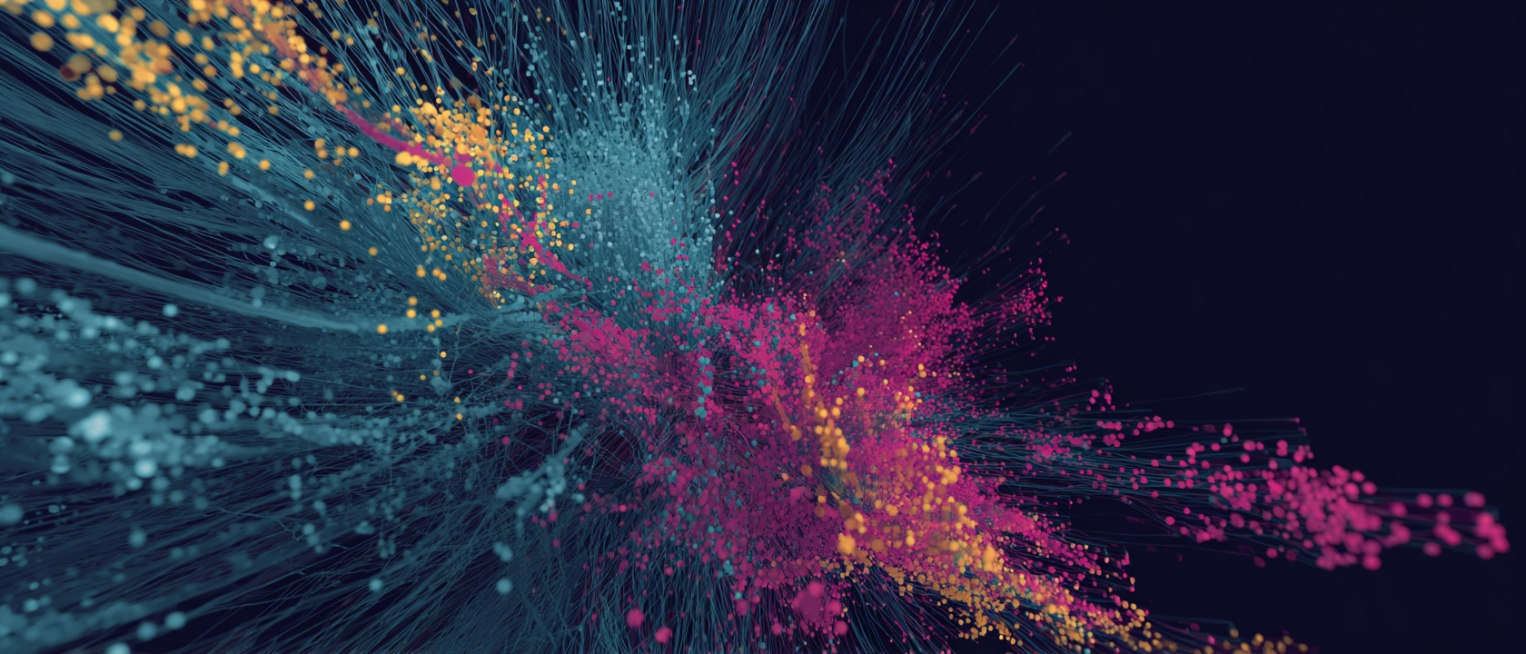 Code Olympics 2026 — abstract particle explosion
